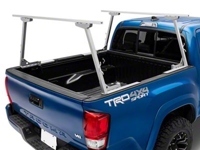 US Rack Paddler Truck Rack; Brushed and Silver; Regular Height; For Cabs Under 24-Inches (05-23 Tacoma)
