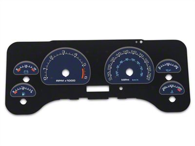 US Speedo Daytona Edition Gauge Face; MPH; Front Lock Icon; Blue (01-06 Jeep Wrangler TJ)