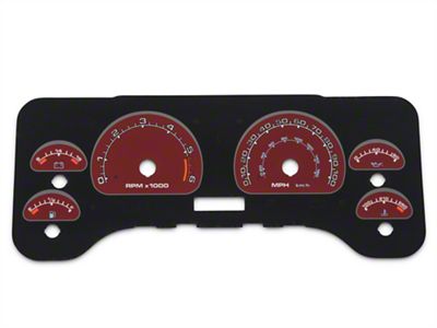 US Speedo Daytona Edition Gauge Face; MPH; Front Lock Icon; Red (01-06 Jeep Wrangler TJ)