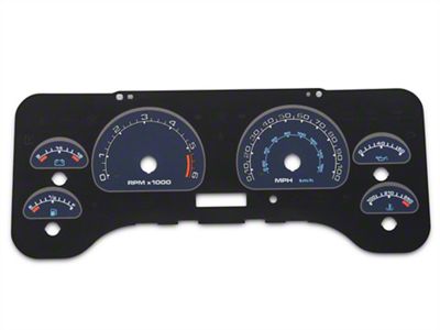 US Speedo Daytona Edition Gauge Face; MPH; Full Time Icon; Blue (01-06 Jeep Wrangler TJ)