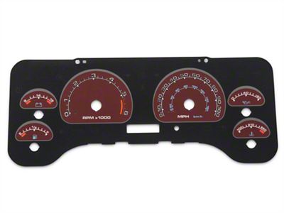 US Speedo Daytona Edition Gauge Face; MPH; Full Time Icon; Red (01-06 Jeep Wrangler TJ)