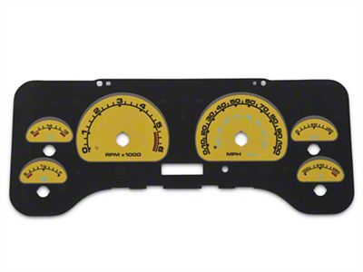 US Speedo Daytona Edition Gauge Face; MPH; Full Time Icon; Yellow (01-06 Jeep Wrangler TJ)