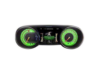 US Speedo Daytona Edition Gauge Face; MPH; Green (20-25 Jeep Gladiator JT, Excluding Sport)