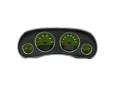 US Speedo Daytona Edition Gauge Face Style 2; MPH; Military Green (15-18 Jeep Wrangler JK)