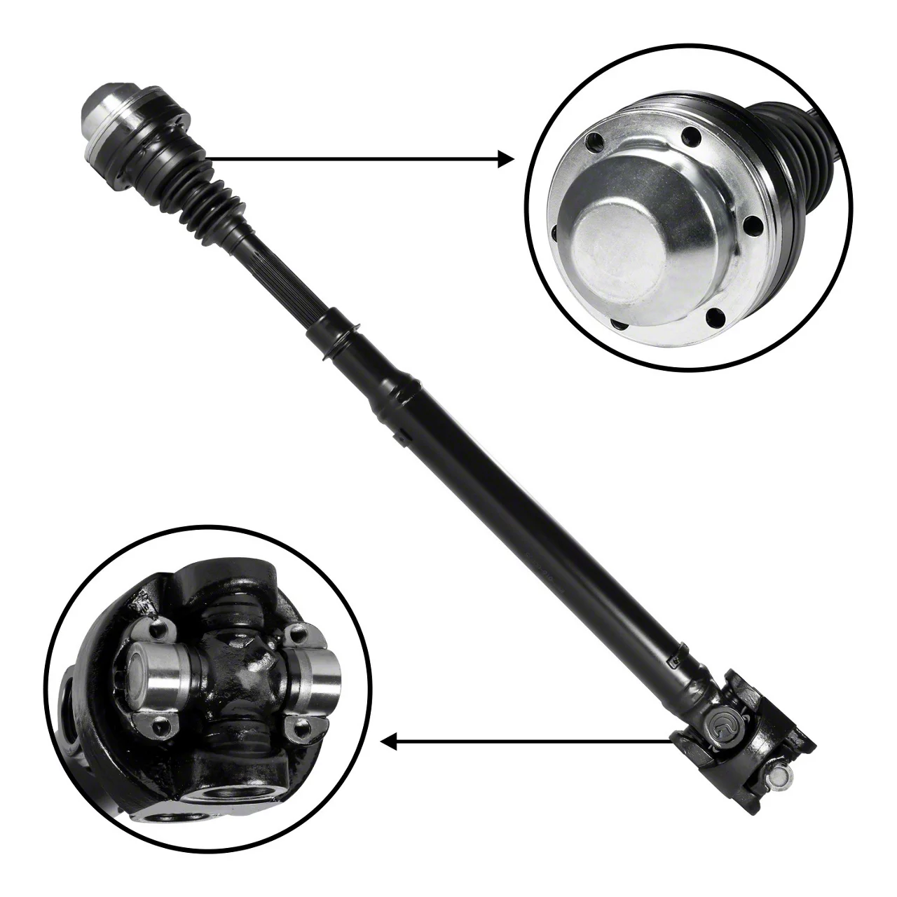 Double Cardan Cv Joint USA Standard Gear Front Driveshaft Assembly For  1997-2006 Jeep Wrangler - Direct Replacement ZDS9765 OE Style Driveshaft