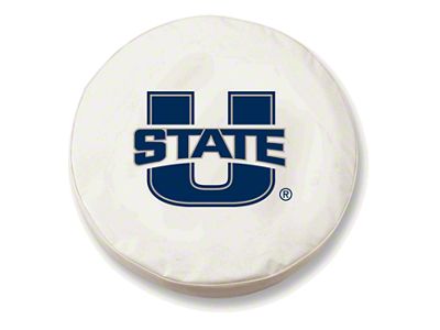 Utah State University Spare Tire Cover; White (66-18 Jeep CJ5, CJ7, Wrangler YJ, TJ & JK)