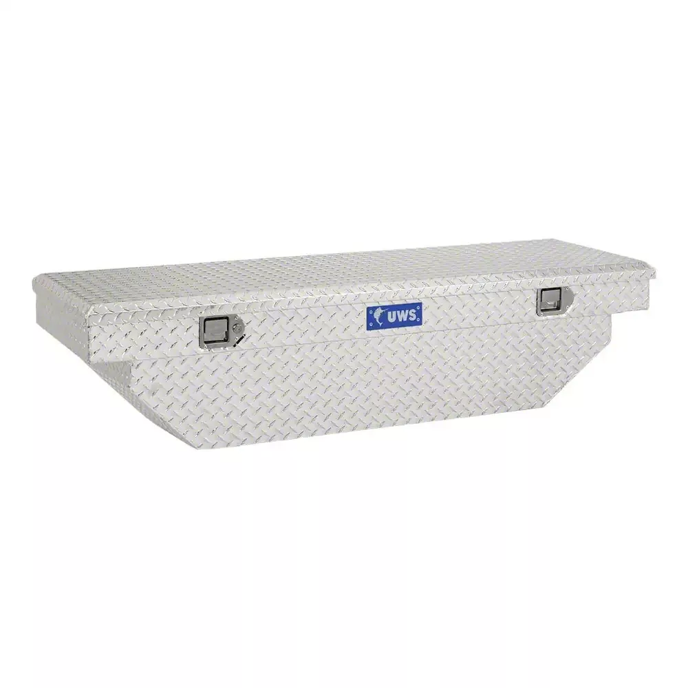 UWS Jeep Gladiator 60Inch Aluminum Angled Crossover Tool Box; Bright