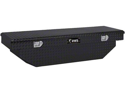 UWS 63-Inch Aluminum Angled Crossover Tool Box; Gloss Black (05-15 Tacoma)