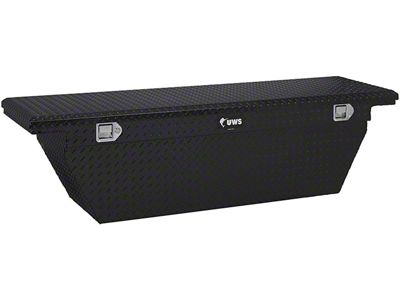 UWS 69-Inch Aluminum Deep Angled Crossover Tool Box; Gloss Black (07-21 Tundra w/ 6-1/2-Foot & 8-Foot Bed)