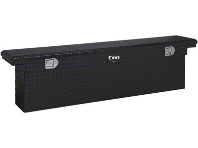 UWS 69-Inch Aluminum Deep Low Profile Slim-Line Crossover Tool Box; Gloss Black (07-21 Tundra w/ 6-1/2-Foot & 8-Foot Bed)