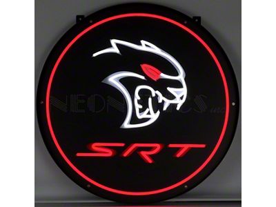 Dodge SRT Red Round LED Flex-Neon Sign; 24-Inch
