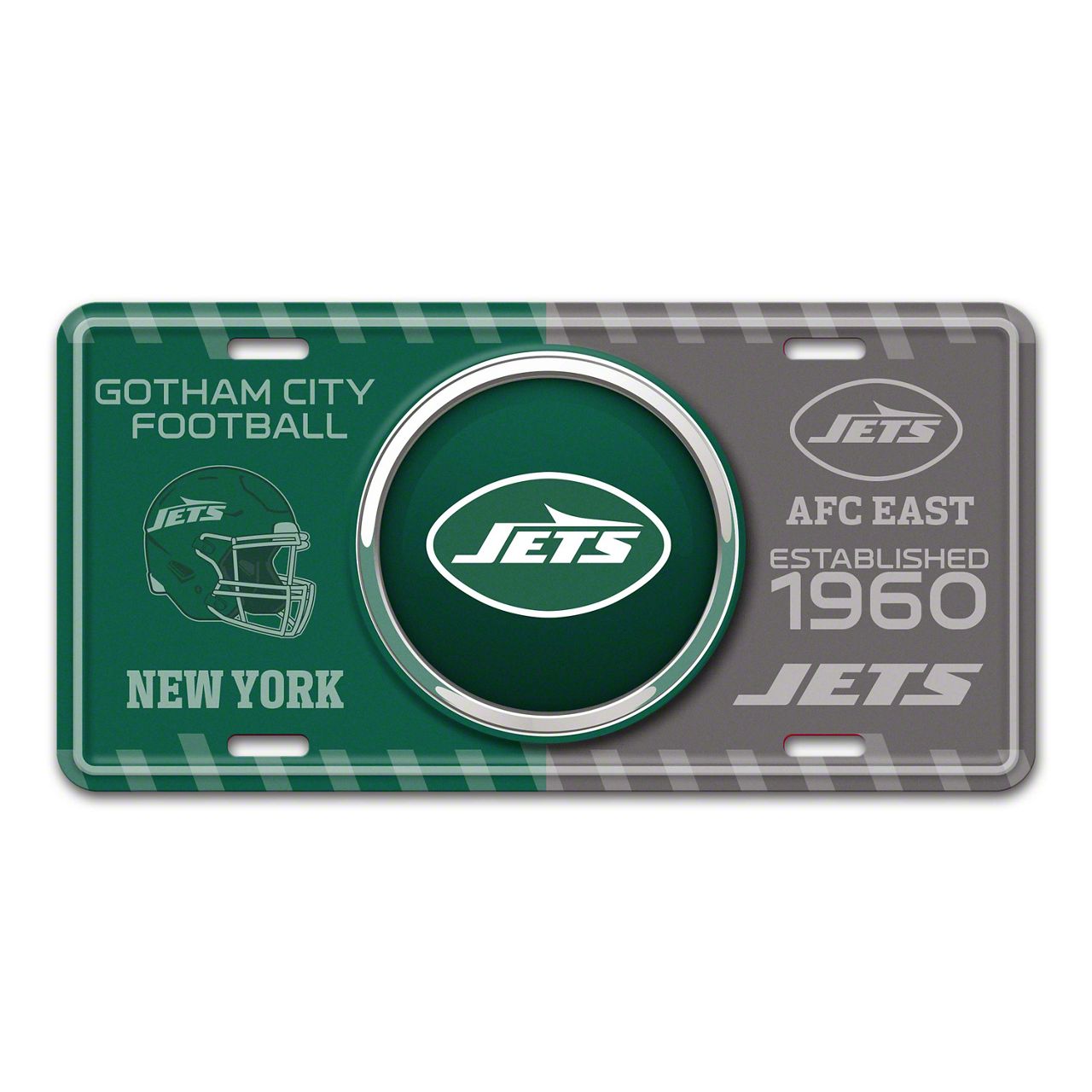 New York Jets Chrome License Plate Frame View Raised Logo main image 1