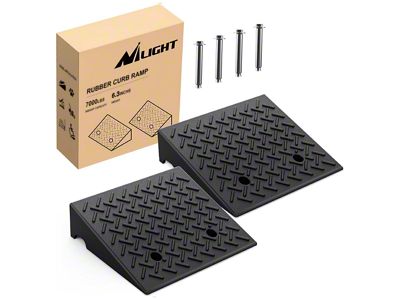 Heavy Duty Rubber Curb Ramps; 4.70-Inch Rise