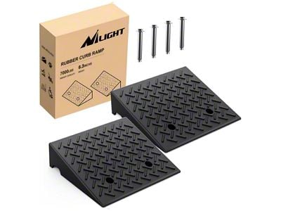Heavy Duty Rubber Curb Ramps; 6.30-Inch Rise