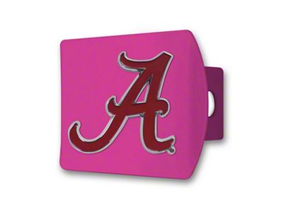 Hitch Cover with Alabama Logo; Pink (Universal; Some Adaptation May Be Required)