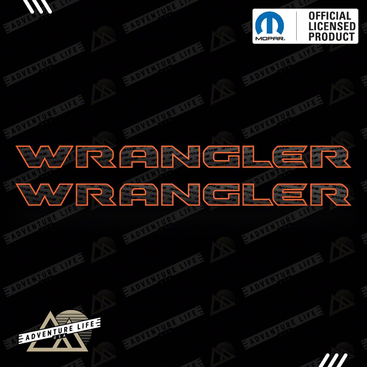 Universal XT WRANGLER Hood Lettering Decals; 392 and Orange (Universal ...