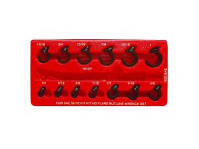 Kentucky Kicker Shockit SAE Line Wrench Set for Automotive Hydraulic Line Fittings; 13-Piece