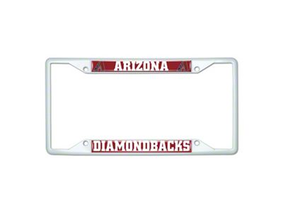 License Plate Frame with Arizona Diamondbacks; White (Universal; Some Adaptation May Be Required)