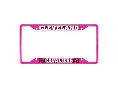 License Plate Frame with Cleveland Cavaliers; Pink (Universal; Some Adaptation May Be Required)