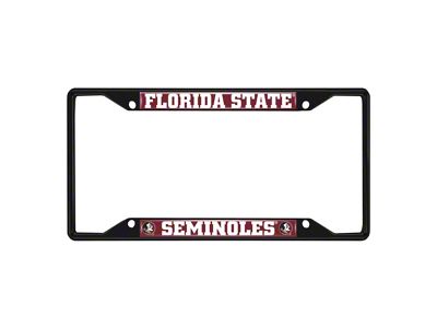 License Plate Frame with Florida State University Logo; Black and Garnet (Universal; Some Adaptation May Be Required)