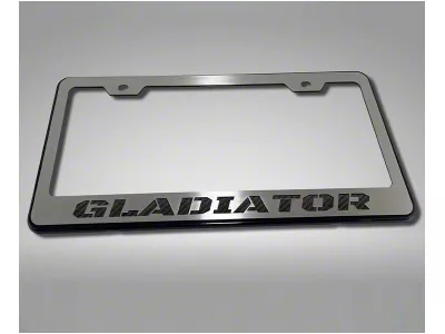 License Plate Frame with Gladiator Logo; Blue Inlay (Universal; Some Adaptation May Be Required)