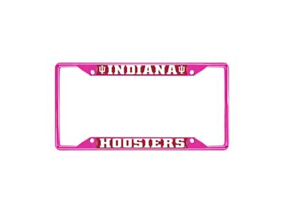 License Plate Frame with Indiana; Pink (Universal; Some Adaptation May Be Required)