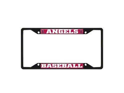 License Plate Frame with Los Angeles Angels Logo; Black and Blue (Universal; Some Adaptation May Be Required)
