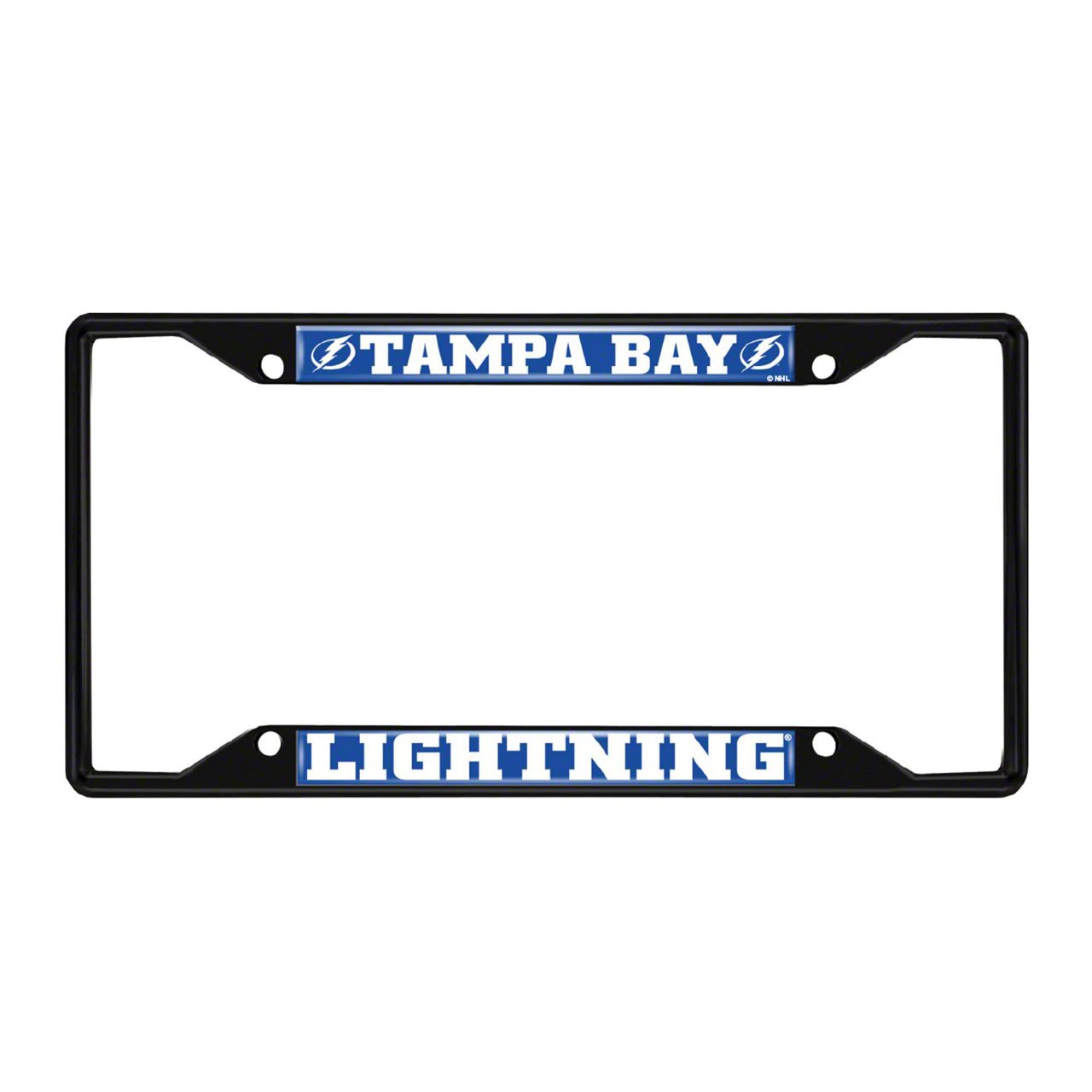 Universal XT License Plate Frame with Tampa Bay Lightning Logo; Black