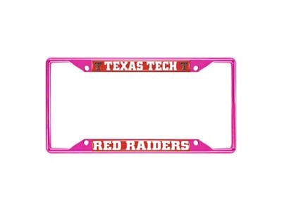 License Plate Frame with Texas Tech; Pink (Universal; Some Adaptation May Be Required)