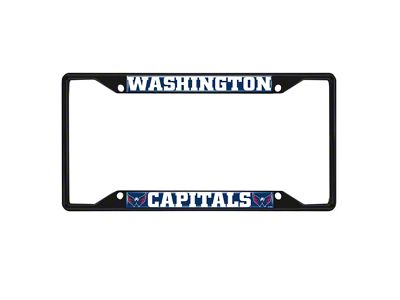 License Plate Frame with Washington Capitals Logo; Black and Red (Universal; Some Adaptation May Be Required)