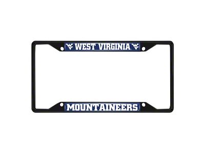 License Plate Frame with West Virginia University Logo; Black and Blue (Universal; Some Adaptation May Be Required)