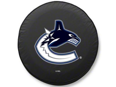 Vancouver Canucks Spare Tire Cover; Black (66-18 Jeep CJ5, CJ7, Wrangler YJ, TJ & JK)