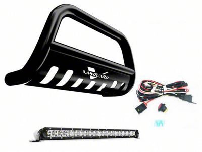 Bull Bar with 20-Inch LED Light Bar; Black (05-25 Frontier)