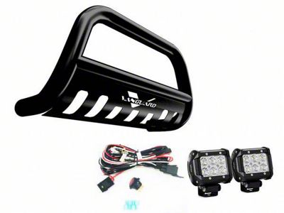 Bull Bar with 2.50-Inch LED Cube Lights; Black (05-25 Frontier)