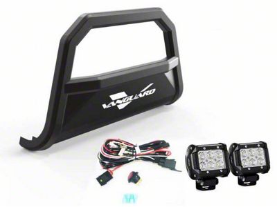 Optimus Bull Bar with 2.50-Inch LED Cube Lights; Black (05-25 Frontier)