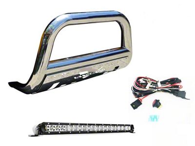 Bull Bar with 20-Inch LED Light Bar; Stainless Steel (03-24 4Runner, Excluding TRD)