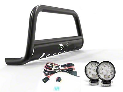 Bull Bar with 4.50-Inch Round LED Lights; Black (03-24 4Runner, Excluding TRD)