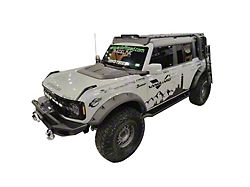 Craftsmen Roof Rack with Deployable Ladder; Black (21-25 Bronco 4-Door w/ Hard Top)
