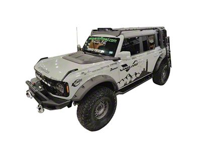 Craftsmen Roof Rack with Deployable Ladder; Black (21-25 Bronco 4-Door w/ Hard Top)