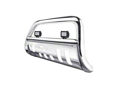 Bull Bar with 2.50-Inch LED Cube Lights; Stainless Steel (05-15 Tacoma, Excluding TRD Pro)