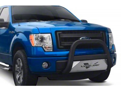 Optimus Round Bull Bar with Stainless Steel Skid Plate; Black (16-23 Tacoma, Excluding TRD)