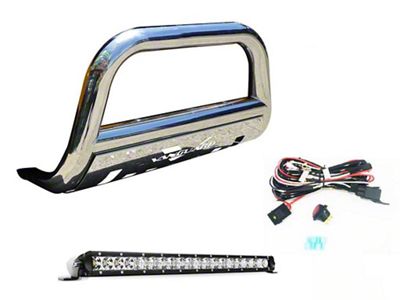 Bull Bar with 20-Inch LED Light Bar; Stainless Steel (04-15 Titan)