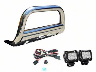 Bull Bar with 2.50-Inch LED Cube Lights; Stainless Steel (04-15 Titan)