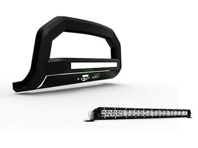 Optimus Wide Bull Bar with 18-Inch LED Light Bar; Black (07-21 Tundra, Excluding TRD)