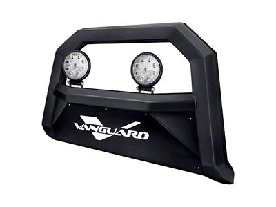 Optimus Wide Bull Bar with 4.50-Inch Round LED Lights; Black (07-21 Tundra, Excluding TRD)