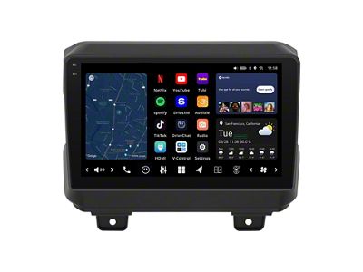 VINLAND Vision Series 9-Inch Custom-Fit Plug-n-Play Radio (18-23 Jeep Wrangler JL)