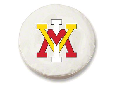 Virginia Military Institute Spare Tire Cover; White (66-18 Jeep CJ5, CJ7, Wrangler YJ, TJ & JK)