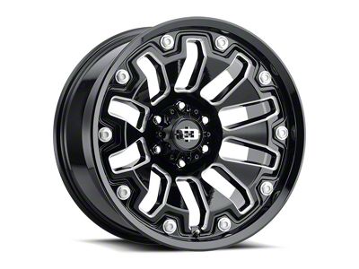 Vision Off-Road Armor Gloss Black Milled with Black Bolt Inserts 5-Lug Wheel; 20x10; -25mm Offset (07-13 Tundra)