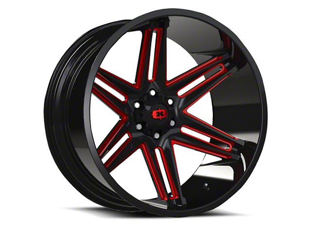 Vision Off-Road Toyota 4-Runner Razor Gloss Black Milled Spoke with Red ...