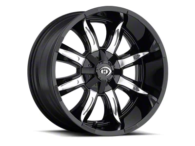 Vision Off-Road Manic Gloss Black Machined Face 6-Lug Wheel; 20x9; 12mm Offset (04-15 Titan)